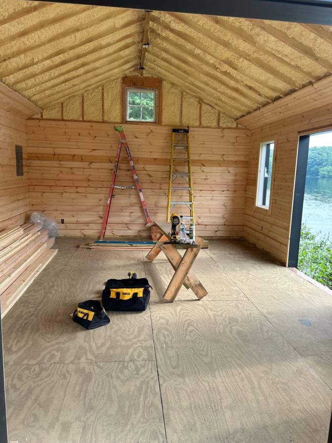 picture of a shed being remodeled