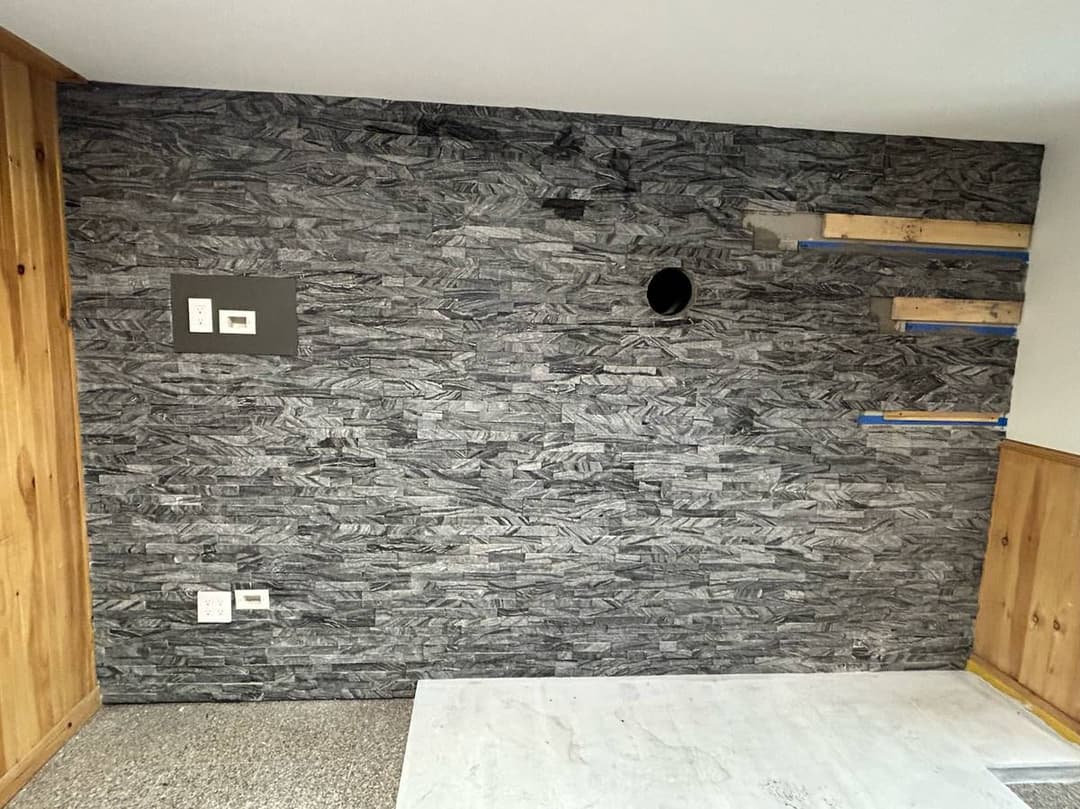 picture of a remodeled stone wall