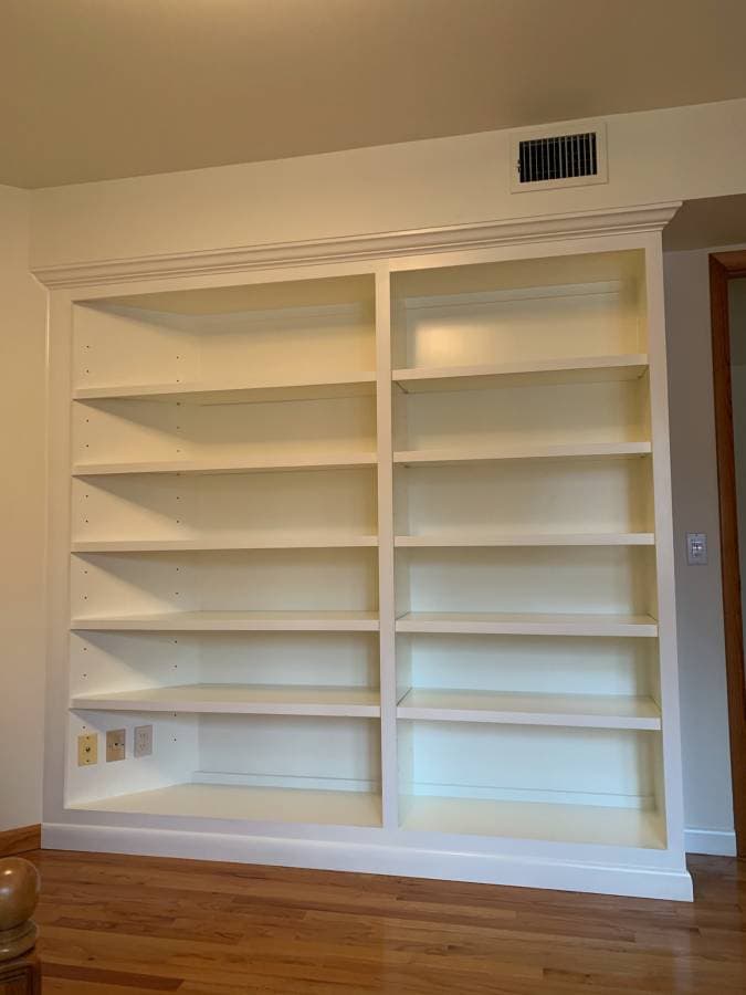 picture of a newly installed book cabinets